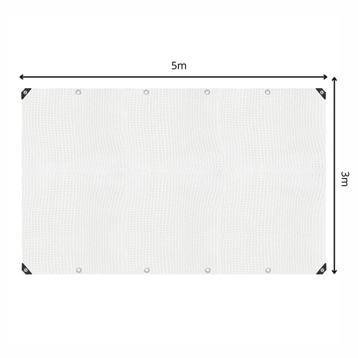 Plandeka 3x5m 100g/m2 gruba płachta ochronna biała, transparentna