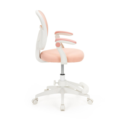 Fotel biurowy ergonomiczny obrotowe krzesło na kółkach dla dzieci regulowane różowe