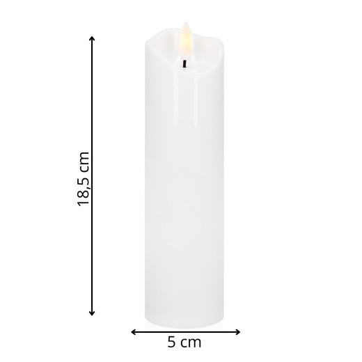 Świeca elektryczna LED wkład do znicza 18,5 cm świeczka na baterie z ruchomym płomieniem