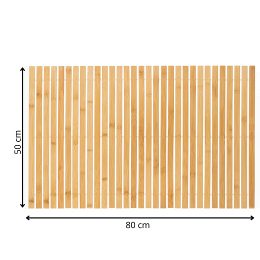 Mata łazienkowa, dywanik 80x50 cm antypoślizgowy, bambusowy