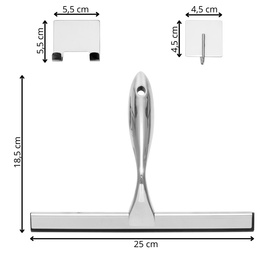 Ściągaczka do szyb, kabiny prysznicowej, łazienkowa ze stali nierdzewnej z uchwytem, srebrna