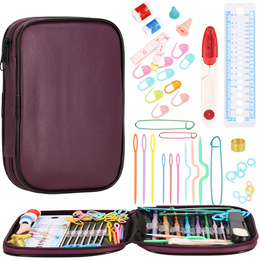 Zestaw do szydełkowania z etui 100 elementów szydełka 0.6-6.5 mm z akcesoriami