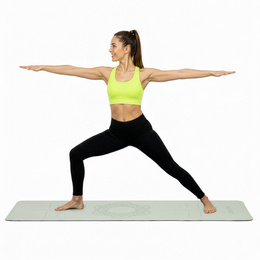 Mata do jogi, ćwiczeń fitness 183x61 cm antypoślizgowa, materac do stretchingu miętowy