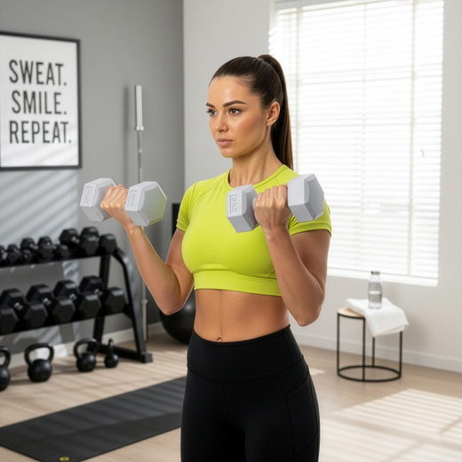 Ciężarki 2x3 kg hexagonalne do ćwiczeń fitness hantle zestaw 2 szt. szare