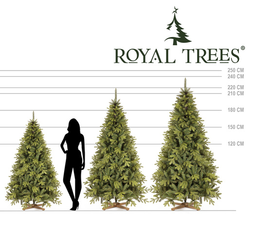Choinka sztuczna 220 cm Premium Royal Trees świerk syberyjski z drewnianym stojakiem