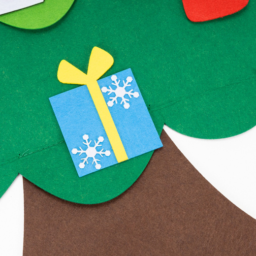 Ozdoba świąteczna, Choinka z filcu 31 zawieszek 95 cm multikolor