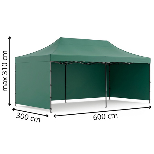Namiot handlowy 3x6 m ogrodowy, pawilon na imprezy, catering zielony