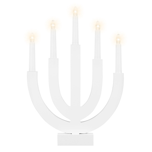 Świecznik adwentowy Led z 5 świecami bożonarodzeniowy świąteczny na baterie biały