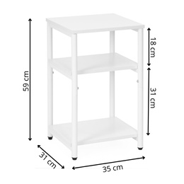 Szafka nocna, stolik z półkami do sypialni 35x31x59 cm nakastnik, biały
