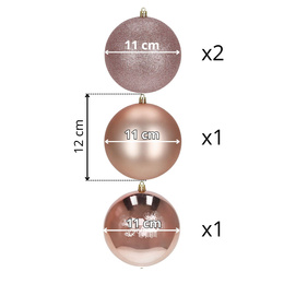 Bombki choinkowe 4 szt. ozdoby świąteczne 12 cm nietłukące 