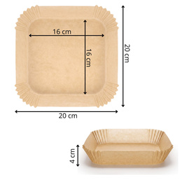 Wkłady papierowe do Airfryer 100 szt. tacki do frytkownicy beztłuszczowej 20 x 20 cm