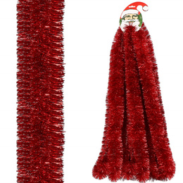 Łańcuch choinkowy 6m czerwony, girlanda na choinkę, średnica 7cm