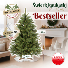 Choinka sztuczna 150 cm świerk kaukaski jak żywy Royal Trees premium drzewko świąteczne