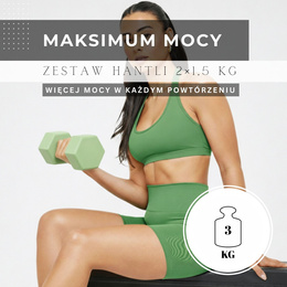 Ciężarki 2x1,5kg hexagonalne do ćwiczeń fitness hantle zestaw 2 szt. zielone