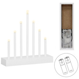 Świecznik adwentowy Led 7 świec biały