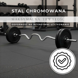 Gryf mocno łamany 120 cm sztanga ze stali chromowanej 2 zaciski 25 mm