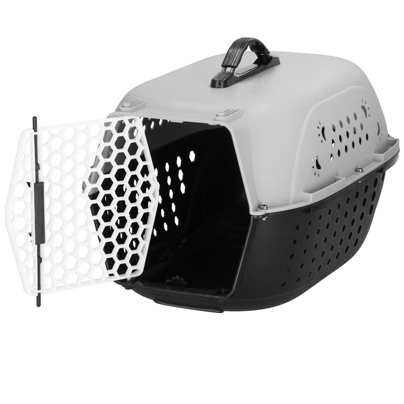 Transporter dla kota psa gryzoni do 7 kg 48x33x27 cm szaro-czarny