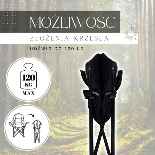Krzesło turystyczne składane wędkarskie kremowo-szaro-czarne