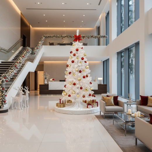 Choinka sztuczna 180 cm jodła biała nowoczesna jak żywa, ze stojakiem