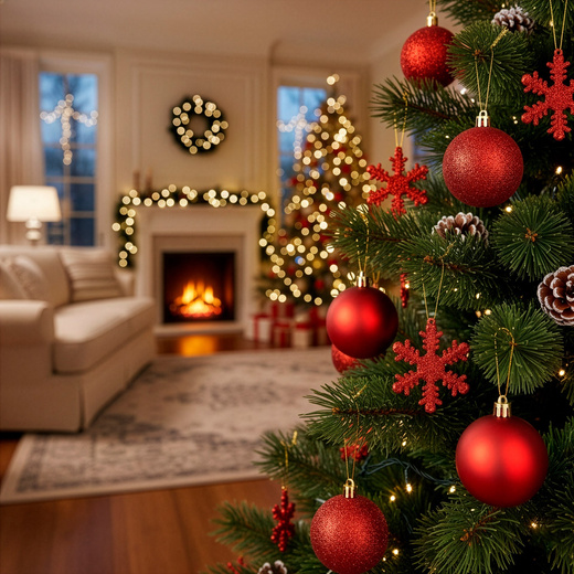 Bombki choinkowe 40 szt. zestaw dekoracji świątecznych, nietłukące, czerwone