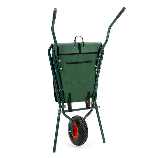 Taczka ogrodowa 50 L składana 116 x 64 x 65 cm jednokołowa, stalowy wózek transportowy