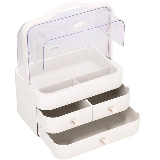 Organizer na kosmetyki 39,5x29,8x20,4cm mleczny pojemnik na biżuterię z przegródkami