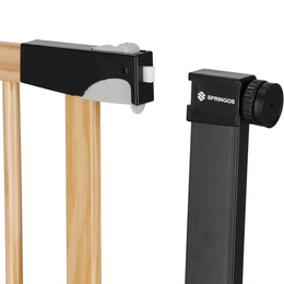 Bramka zabezpieczająca schody 75-82 cm bramka rozporowa brązowo-czarna