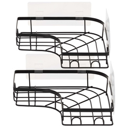 Półka łazienkowa, pod prysznic, wisząca zestaw 2 szt. narożna czarna