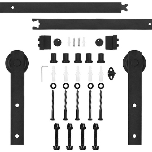 System do drzwi przesuwnych 183 cm prowadnica do 100 kg, barn door stal czarny