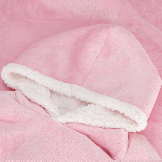 Kocobluza damska oversize koc bluza 2w1 z kapturem ciepła różowa