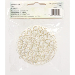 Zawieszka choinkowa kremowa okrągła dekoracja na choinkę 9 cm