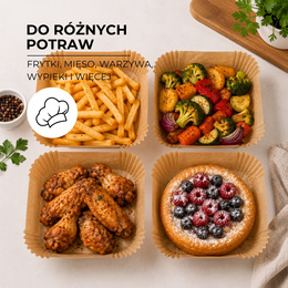 Wkłady papierowe do Airfryer 300 szt. tacki do frytkownicy beztłuszczowej 20x20 cm