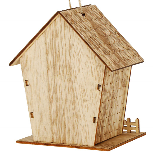 Zawieszka choinkowa domek świecąca ozdoba świąteczna drewniana na baterię