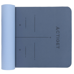 Mata do ćwiczeń 183x61 cm antypoślizgowa TPE do jogi, stretchingu z uchwytem niebieska