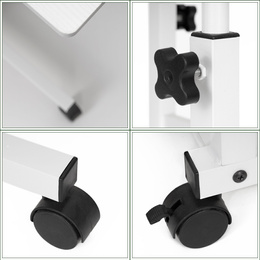 Stolik na kółkach regulowany 76-86 cm biurko mobilne pod laptopa biały