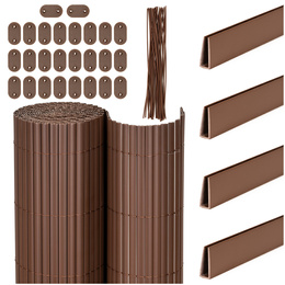 Osłona PVC maskująca 400x100 cm, profile zestaw na balkon, taras, ogrodzenie brązowe