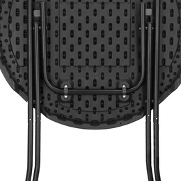 Stół składany cateringowy 110x80 cm okrągły stolik bankietowy koktajlowy czarny