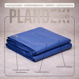 Plandeka 4x4m 60g/m2 gruba płachta ochronna niebieska