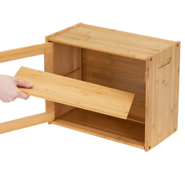 Chlebak zamykany, dwupoziomowy, pojemnik kuchenny do przechowywania pieczywa, bambusowy