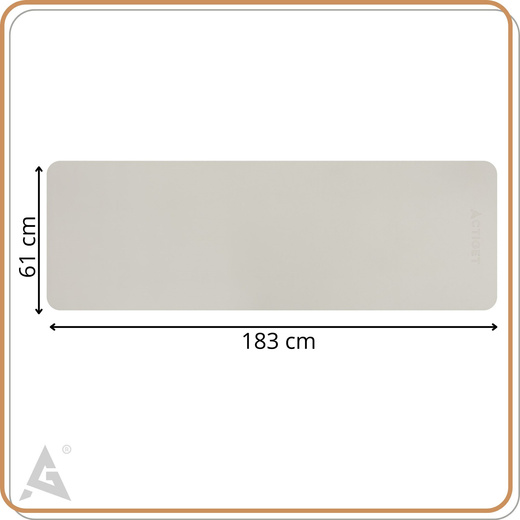 Mata do jogi, ćwiczeń fitness 183x61 cm antypoślizgowa, materac do stretchingu, jasny beż
