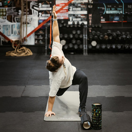 Mata do jogi, ćwiczeń fitness 183x61 cm antypoślizgowa, materac do stretchingu szary