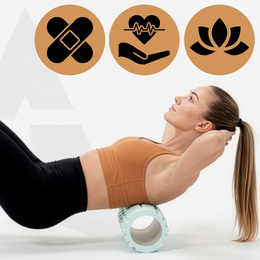 Wałek do masażu, średnio twardy, roller z wypustkami, miętowy