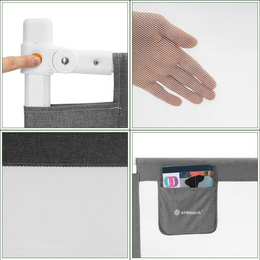 Barierka ochronna do łóżka 200 cm zabezpieczająca uniwersalna dla dzieci składana szara