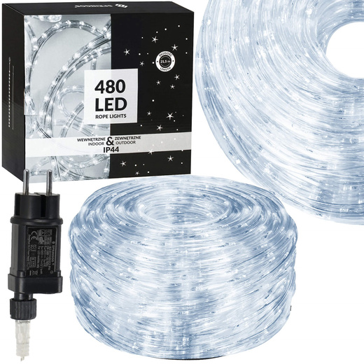 Wąż świetlny 480 Led zimny biały 21,5 m z programatorem IP44