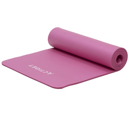 Mata do ćwiczeń 183x61 cm antypoślizgowa NBR do jogi, stretchingu z uchwytem różowa