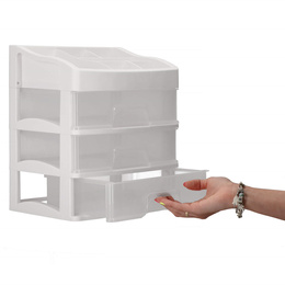 Organizer na kosmetyki 26,5x23,3x17cm mleczny pojemnik na biżuterię z przegródkami