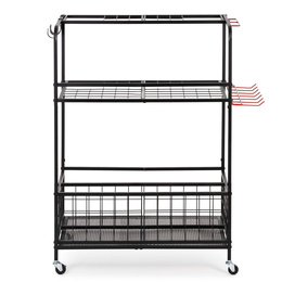 Wózek na narzędzia ogrodowe 96 cm mobilny organizer, 3-poziomy, stojak na sprzęt ogrodniczy