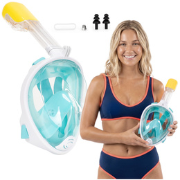 Maska do nurkowania L/XL pełnotwarzowa, z rurką, AntiFog, DryTop do snorkelingu regulowana