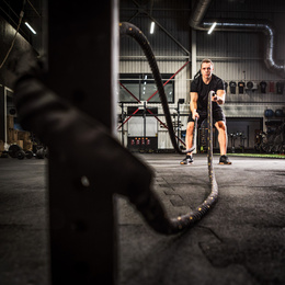 Lina treningowa do crossfit 9 m Battle Rope Power do ćwiczeń siłowych czarna