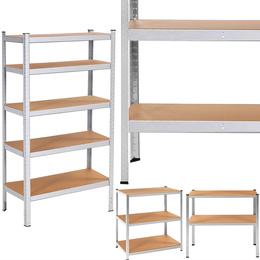 Zestaw regałów metalowych 2 szt. 150x75x30cm 625kg z 5 półkami do garażu, piwnicy